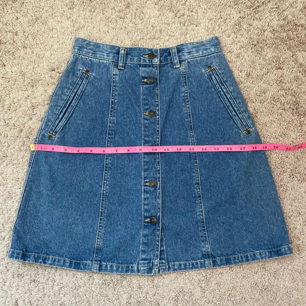 Vintage Liz Claiborne Liz Wear 80s 90s Denim Jean Mini Skirt Size 4 Petite - Picture 11 of 16